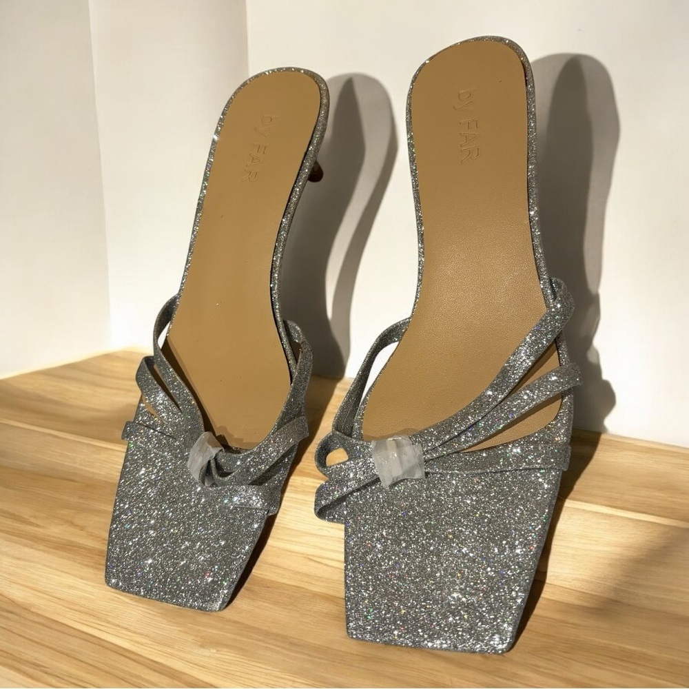Leather mules By far silver size 38